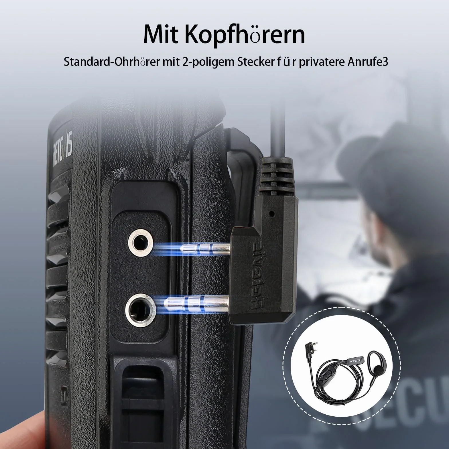 Retevis RT668 Talkie Walkie 1200 mAh VOX 6 Pièces Noir