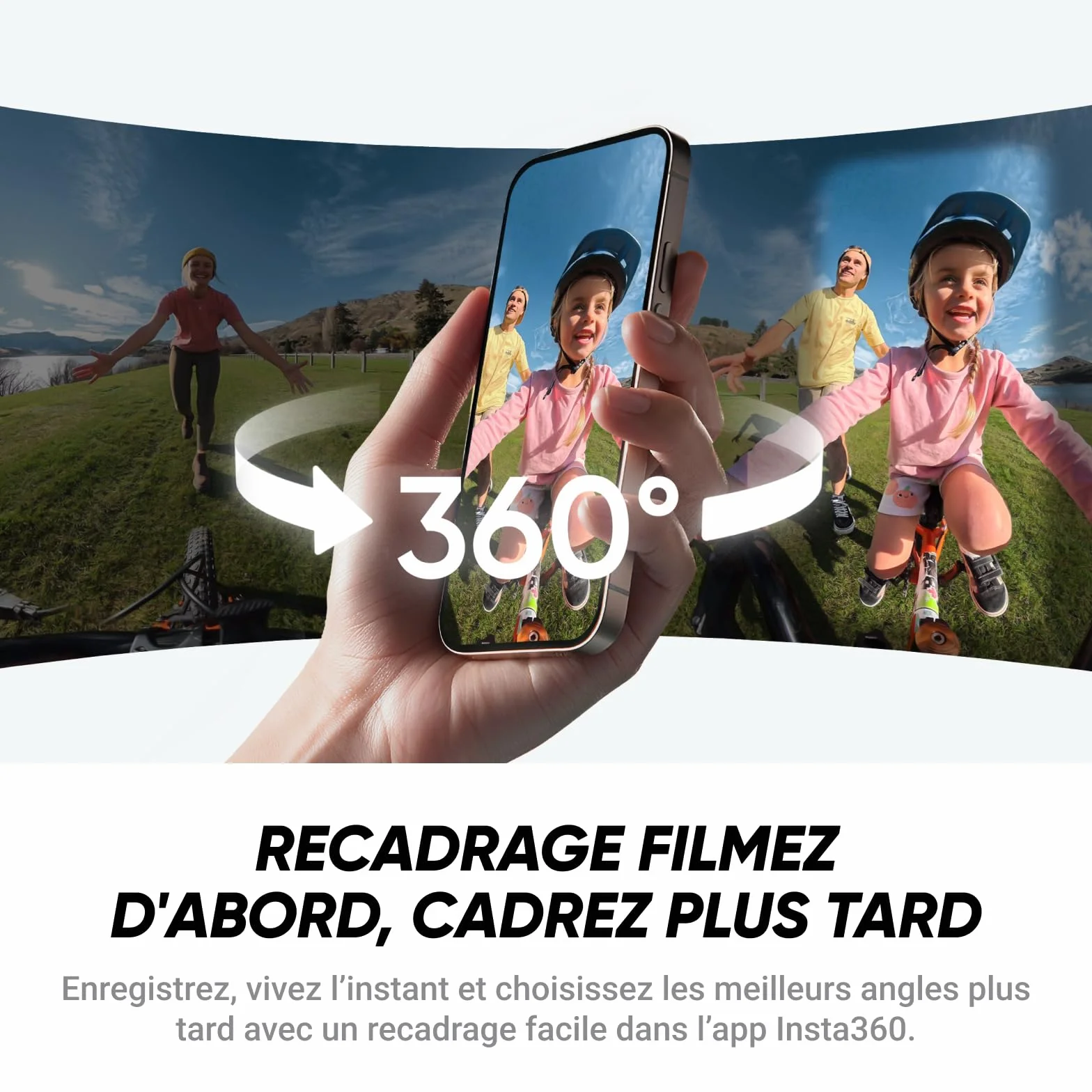 Insta360 X4 Air Pack démarrage Noir Graphite Caméra 360 8K étanche légère 165g Perche Selfie Invisible objectifs remplaçables Pare-Vent dashcam Moto