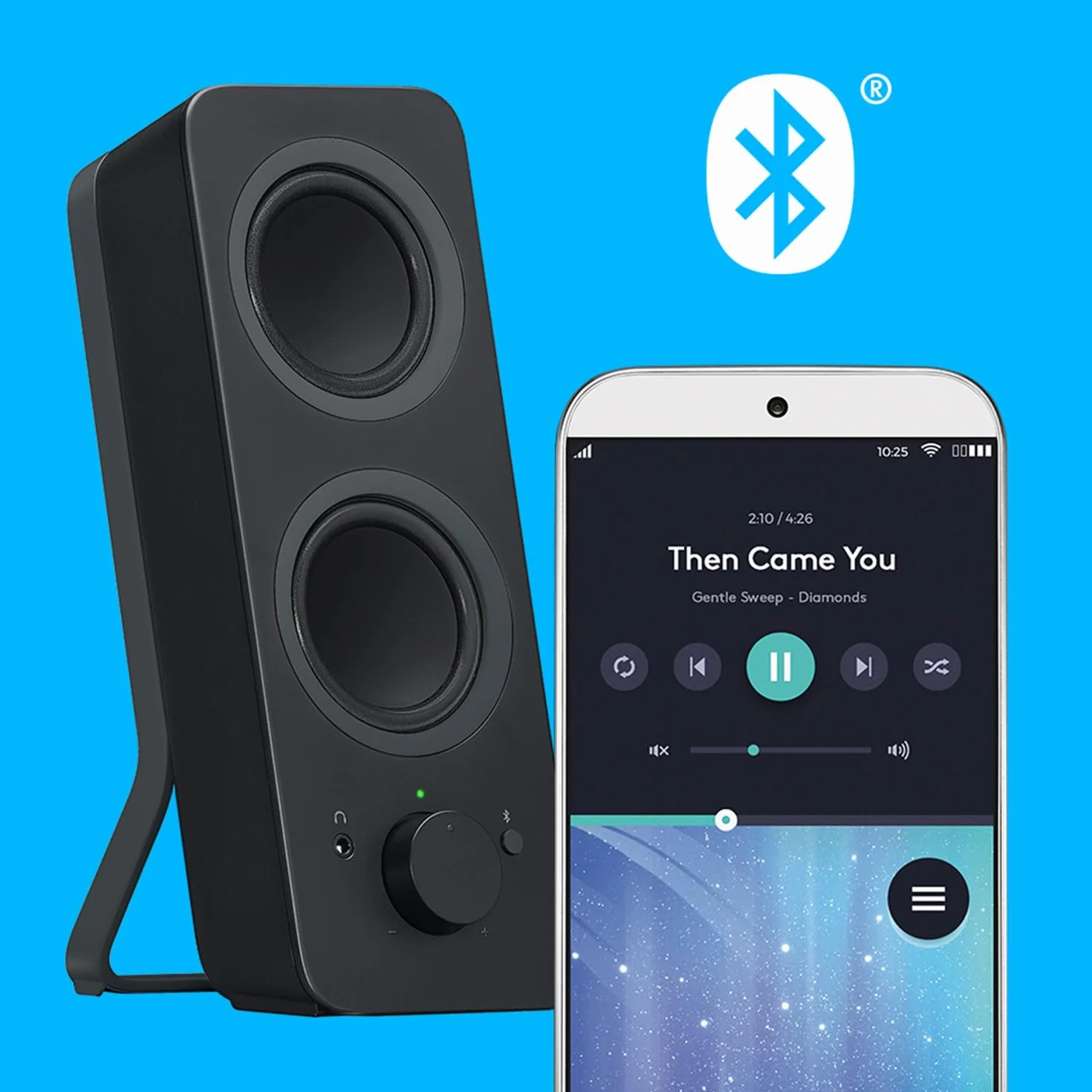 Logitech Z207 Système De Hauts-Parleurs Bluetooth 10W PC, Son Stéréo, Entrée Audio 3,5 mm, Prise Casque, Noir