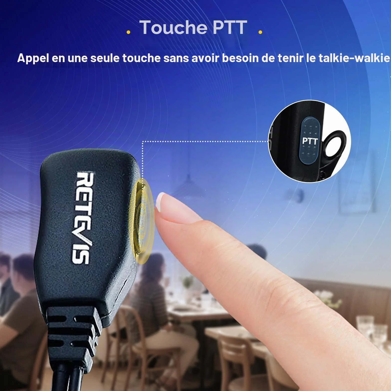 Retevis Lot de 10 écouteurs sans Fil à 2 Broches Compatible Talkie Walkie RT24 RT27 RT22 Baofeng BF-88E Kenwood
