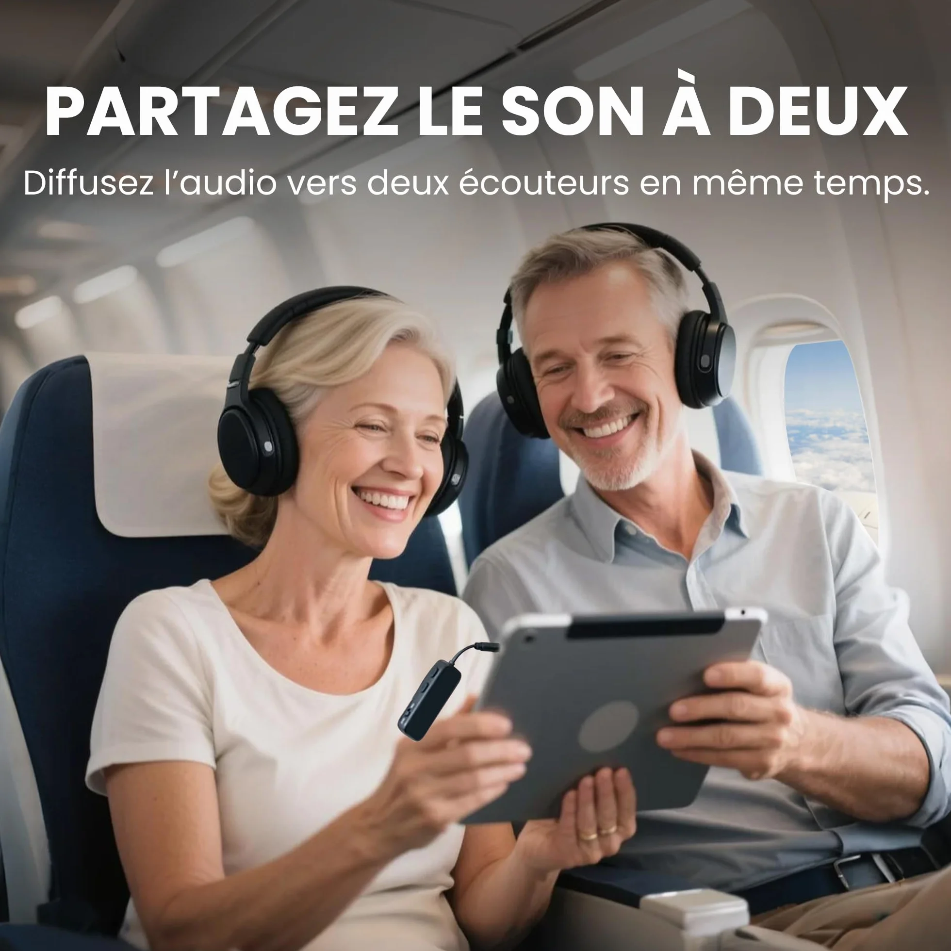 Avantree Relay Adaptateur Bluetooth 5.3 Avion Qualcomm aptX Adaptive 20H Autonomie Emetteur Audio sans Fil 3,5mm