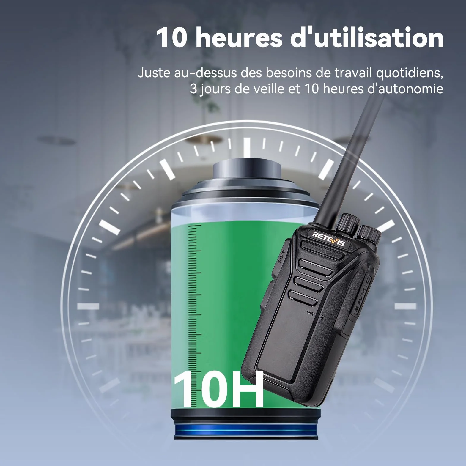 Retevis RT27 Talkie Walkies Professionnel, Longue Portée Rechargeable RMR 446 sans Licence, Radio Bidirectionnelle (6 Pièces)