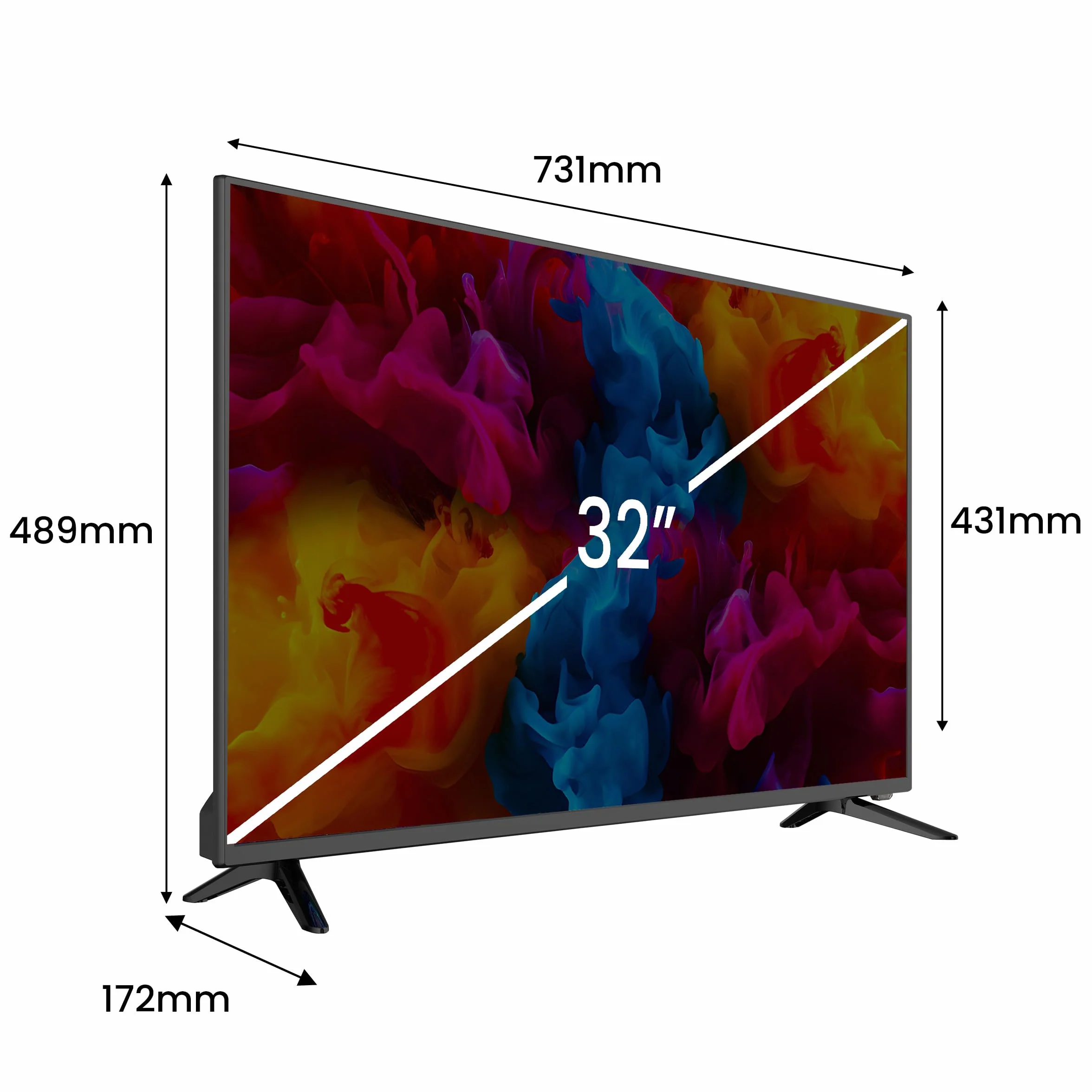 KIANO SlimTV 32 Pouces Téléviseur HD LED DVB-C DVB-T HDMI Dolby Audio Noir