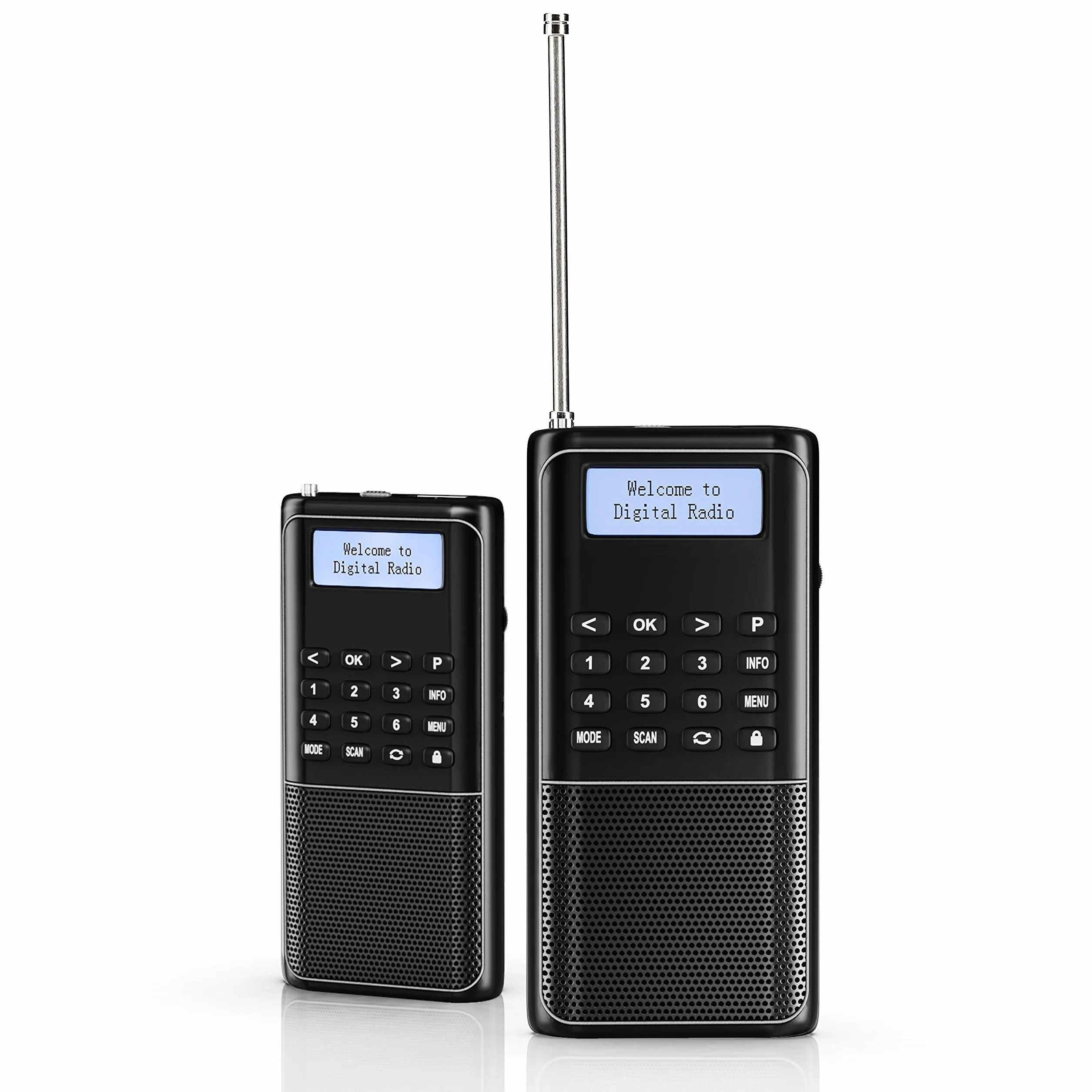 Raddy RD23 Radio Numérique Portable DAB/DAB+ Bluetooth 110 Stations Préréglées FM Rechargeable USB-C Noir