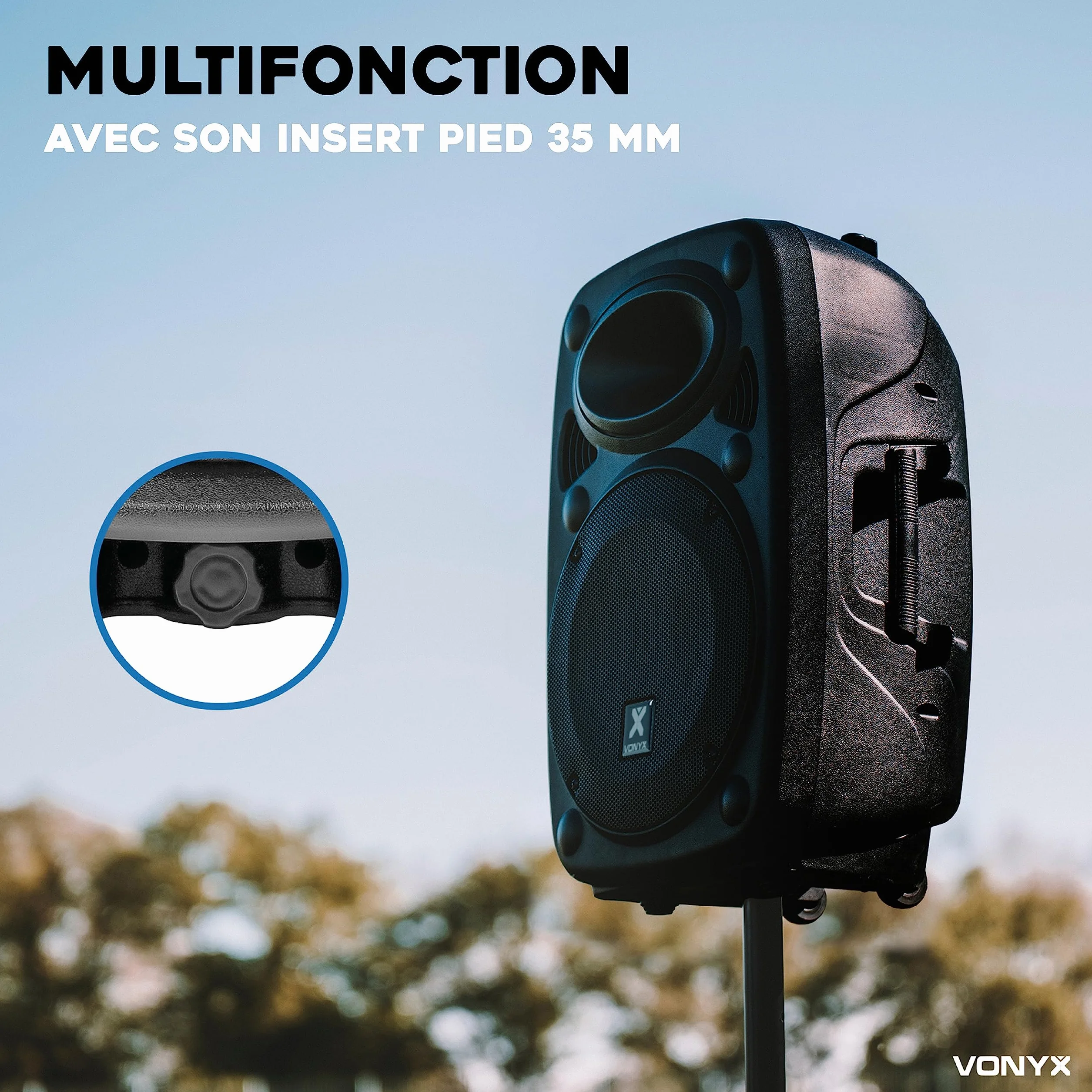 Vonyx Verve46 Enceinte Sono Portable 1000W Bluetooth 2 Micros UHF