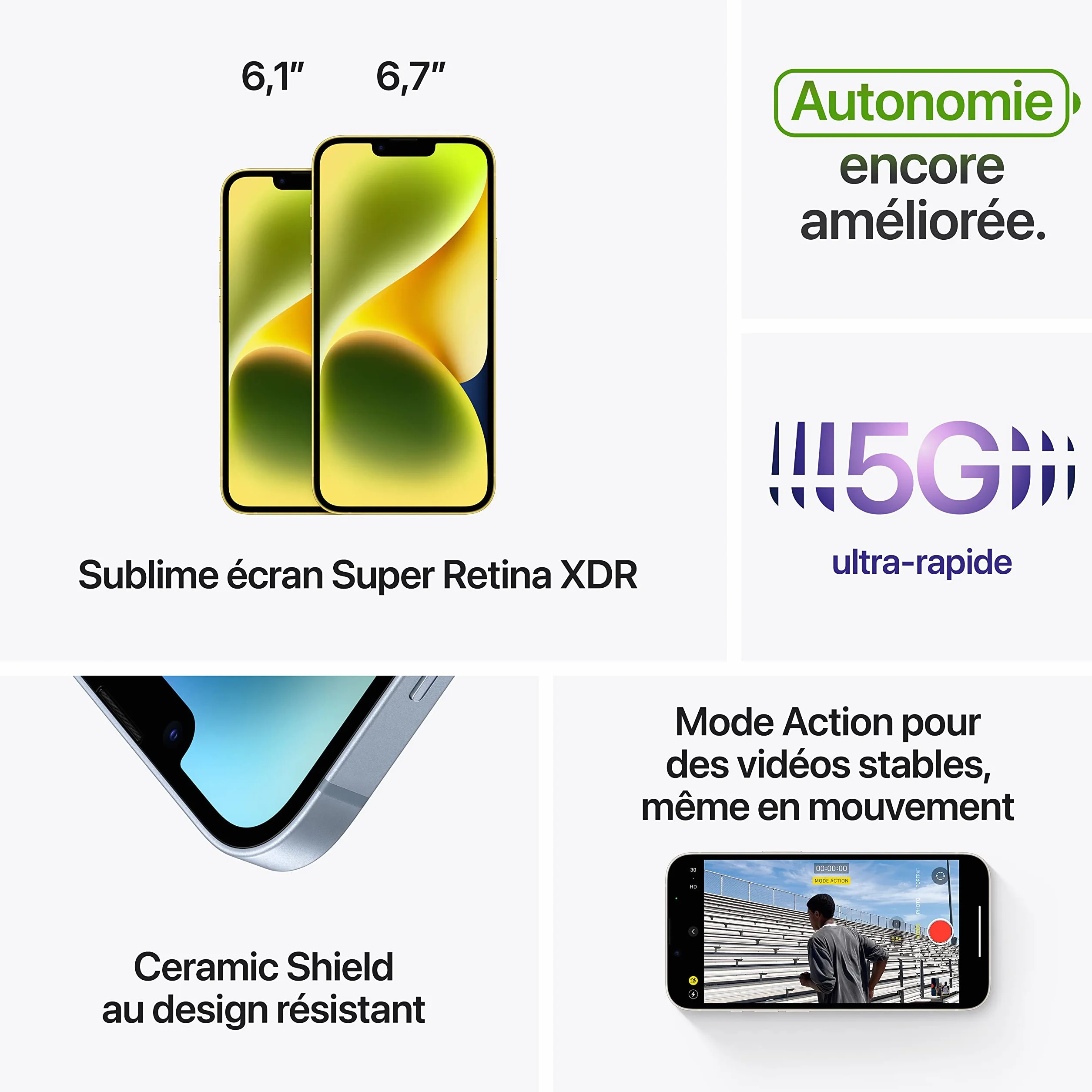 Apple iPhone 14 Plus 128 Go Jaune Reconditionné