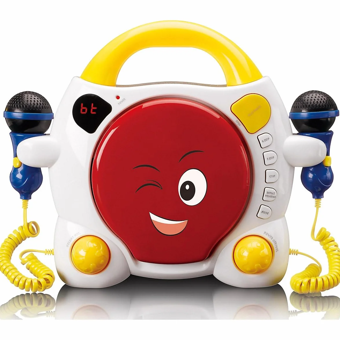 Lenco KCD-011 Lecteur CD Sing Along pour Enfants Bluetooth 5.0 Antishock avec 2 Microphones Karaoké