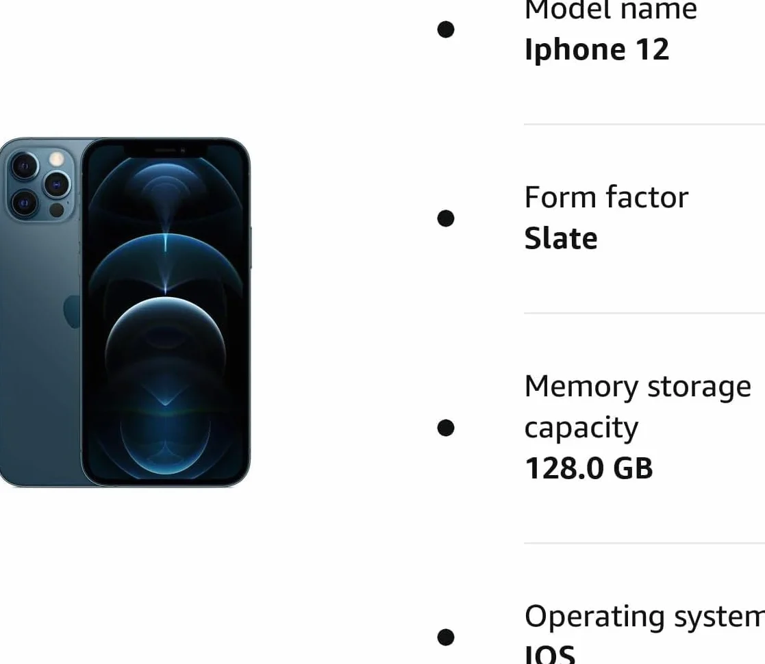 Apple iPhone 12 Pro 128GB Bleu Pacifique Reconditionné