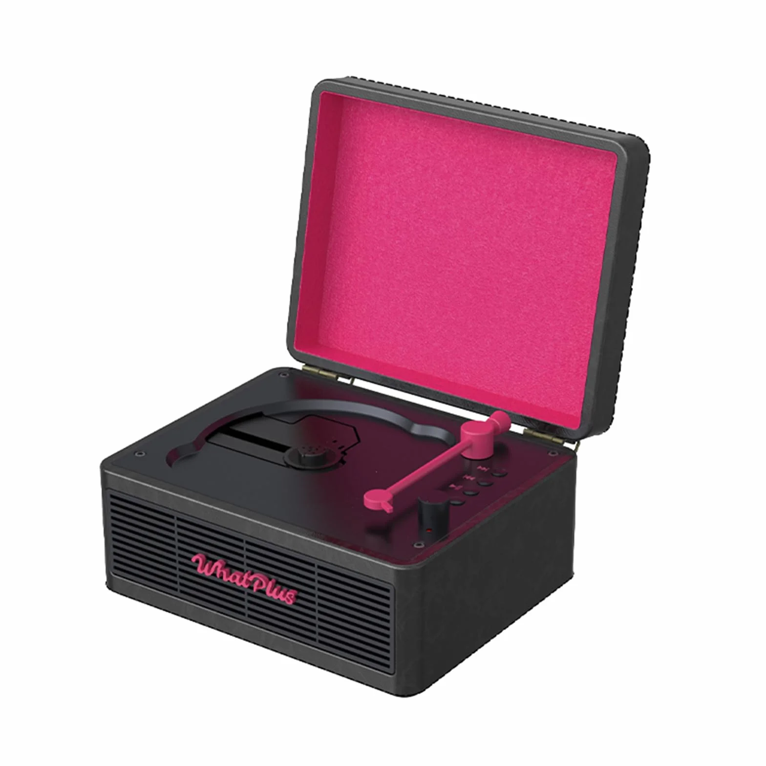 Lecteur CD portable Bluetooth 5.2 batterie rechargeable haut-parleurs intégrés Design rétro valise Hi-Fi Noir