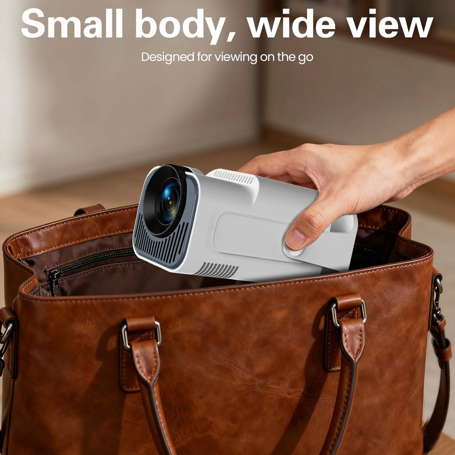 Vidéoprojecteur 4K 1080P Mini Portable WiFi 6 BT 5.4 Full HD Blanc