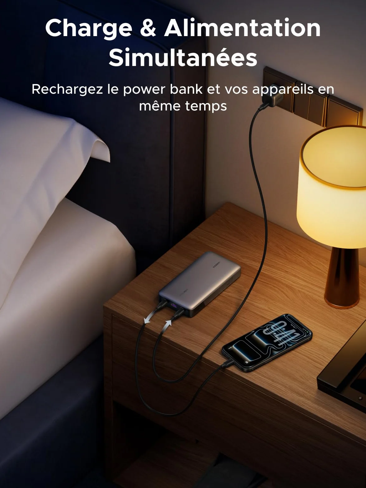 UGREEN Nexode 145W Power Bank 25000mAh USB C PD3.1 140W 3 Ports Chargeur Portable PC LED