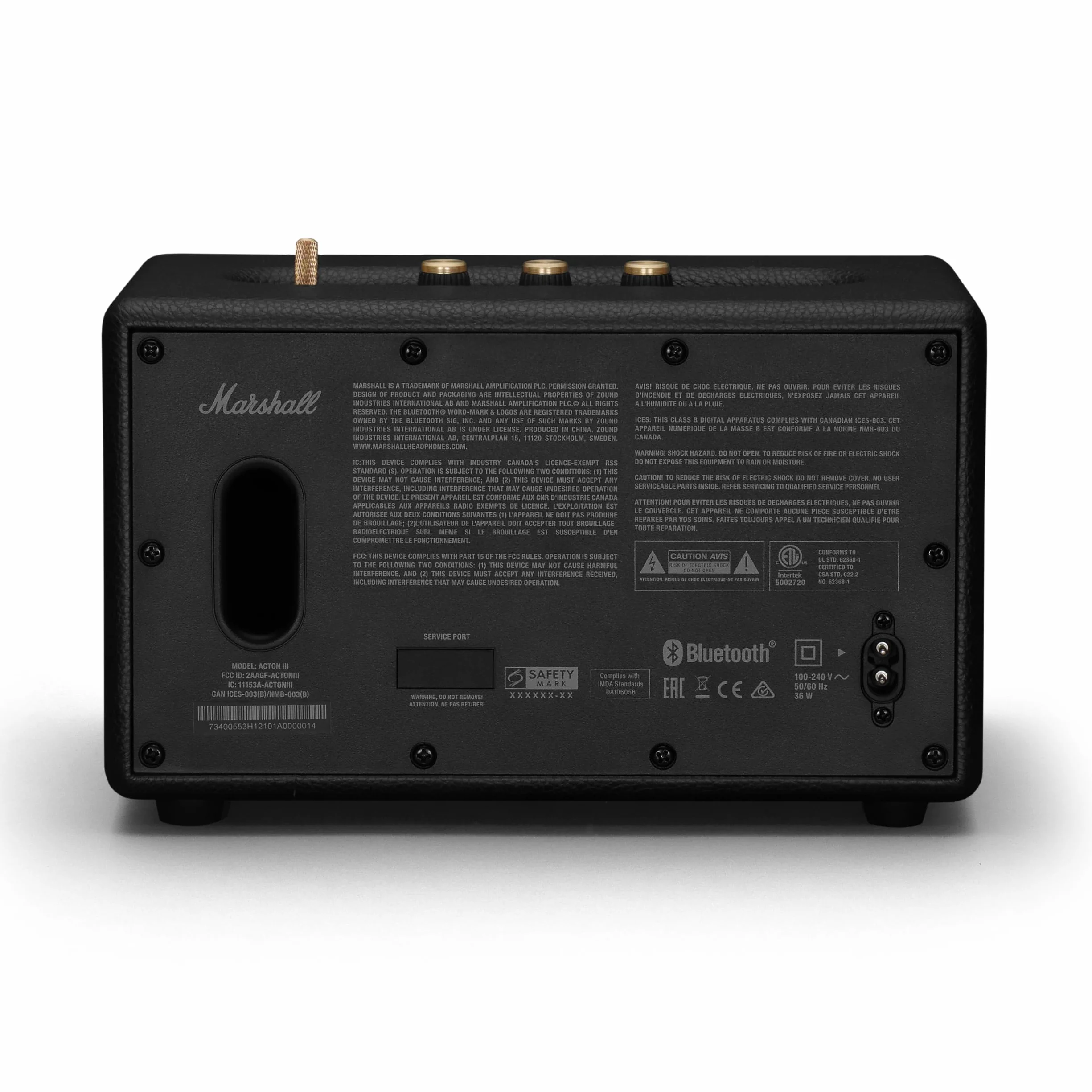 Marshall Acton III Enceinte Bluetooth sans Fil Noir