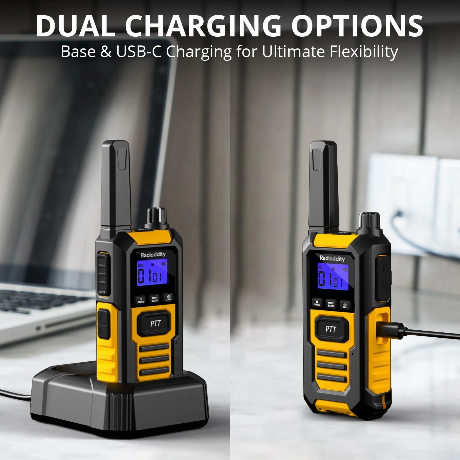 Radioddity HD-1 Talkie-Walkie IP67 étanche PMR Robustes Longue portée 4 pièces