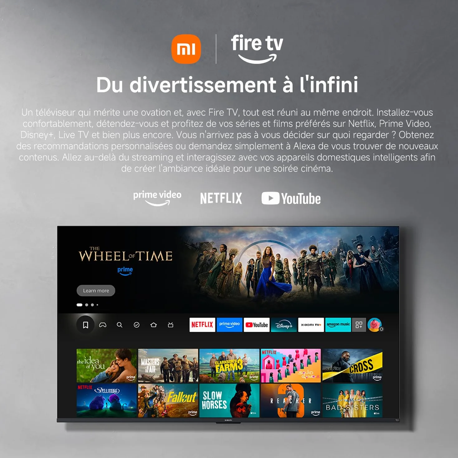 Xiaomi TV F Pro 32 81 cm QLED Smart TV Fire OS7 Contrôle Vocal Alexa Dolby Audio DTS Virtual:X Compatible Apple AirPlay