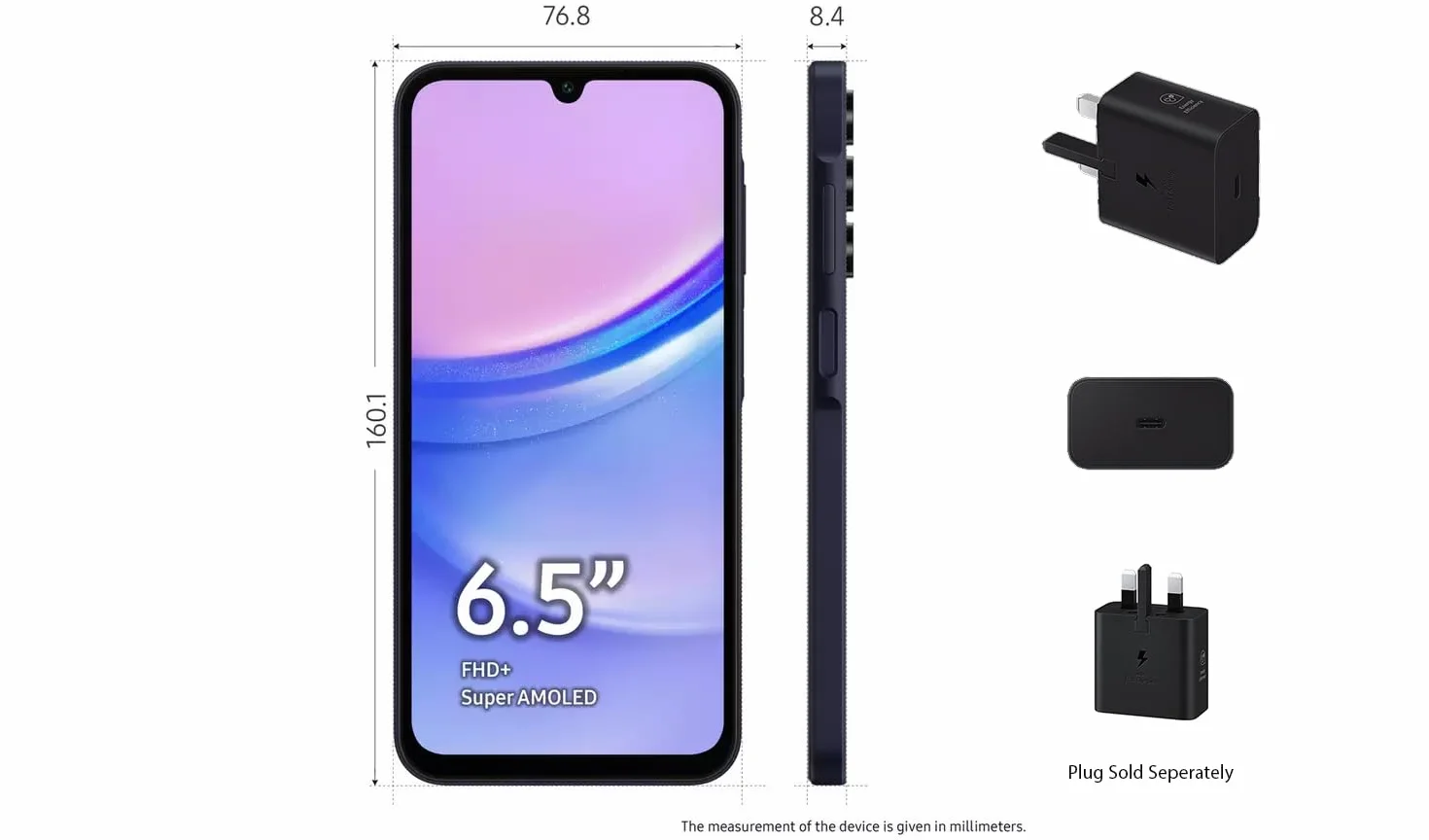 Samsung Galaxy A15 Dual SIM 5G 4GB RAM 128GB Blue Black EU Reconditionné