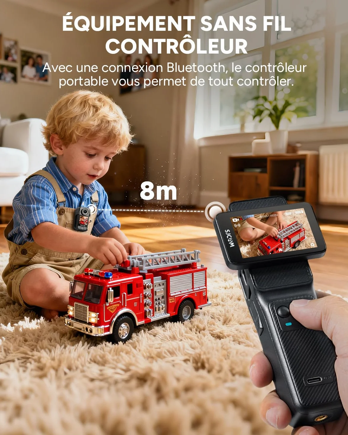 SJCAM C400 Bundle Vlog 64G Caméra d'Action 4K Écran Tactile Rotatif 2.29" Imperméable Stabilisation 6 Axes Noir