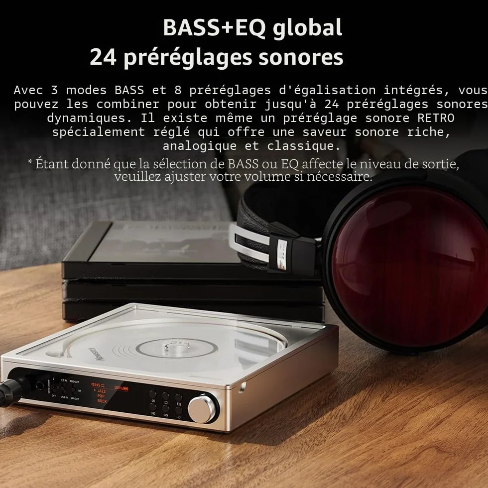 FiiO DM15 Lecteur CD stéréo portable DAC R2R 24 bits 1150 mW Bluetooth aptX Hi-Fi USB/CD