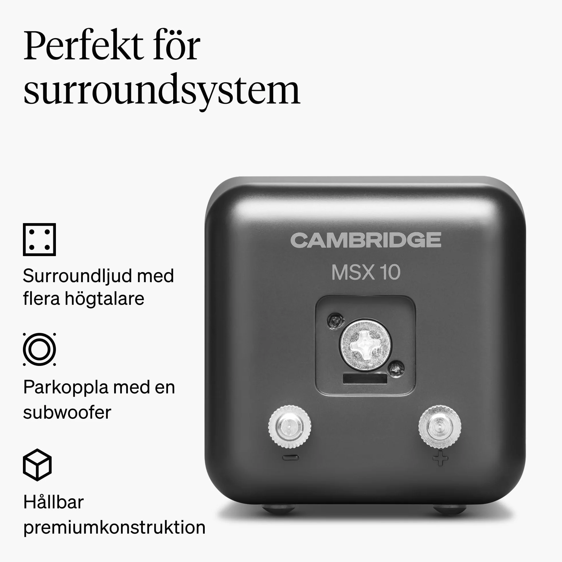 Cambridge Audio MSX 10 Enceintes Satellites compactes filaires Technologie BMR stéréo HiFi Noir