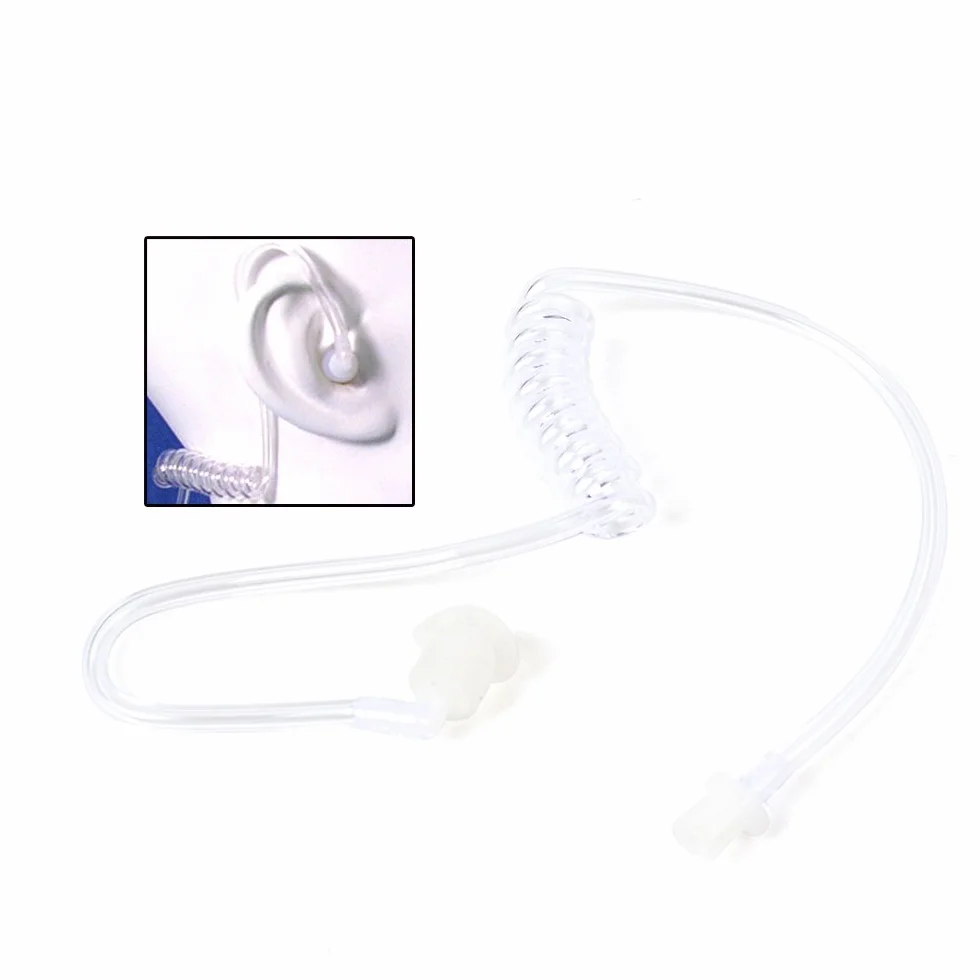 Motorola Kenwood Baofeng Tube d'air Acoustique Secret de Remplacement Compatible Oreillettes Sécurité Talkie-walkie (10 pièces, Transparent)