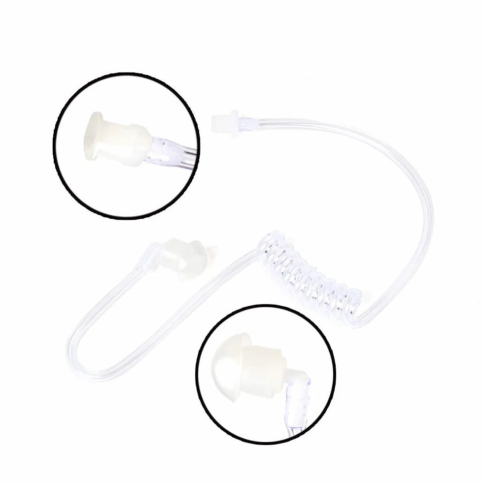 Motorola Kenwood Baofeng Tube d'air Acoustique Secret de Remplacement Compatible Oreillettes Sécurité Talkie-walkie (10 pièces, Transparent)