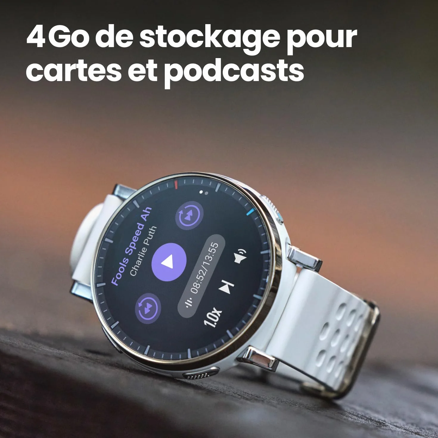 Amazfit Active 3 Premium Montre Connectée GPS Running Écran AMOLED 1,32" Saphir Autonomie 12 Jours 4 Go NFC 5 ATM Smartwatch Android iPhone