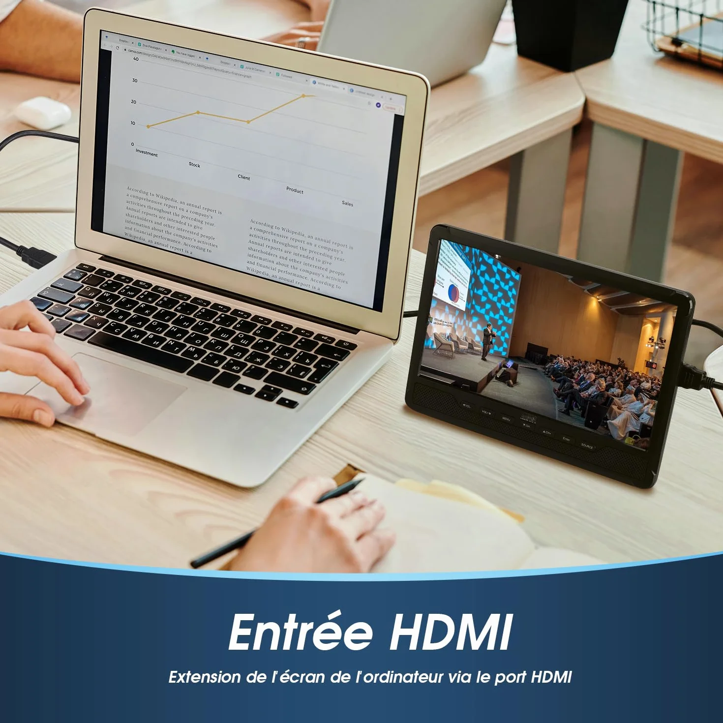 August DA383 TV Portable 10" avec Lecteur DVD Intégré, Enregistrement TV TNT HD DVB-T2, Batterie Rechargeable, CD/DVD/USB/SD, HDMI, AV