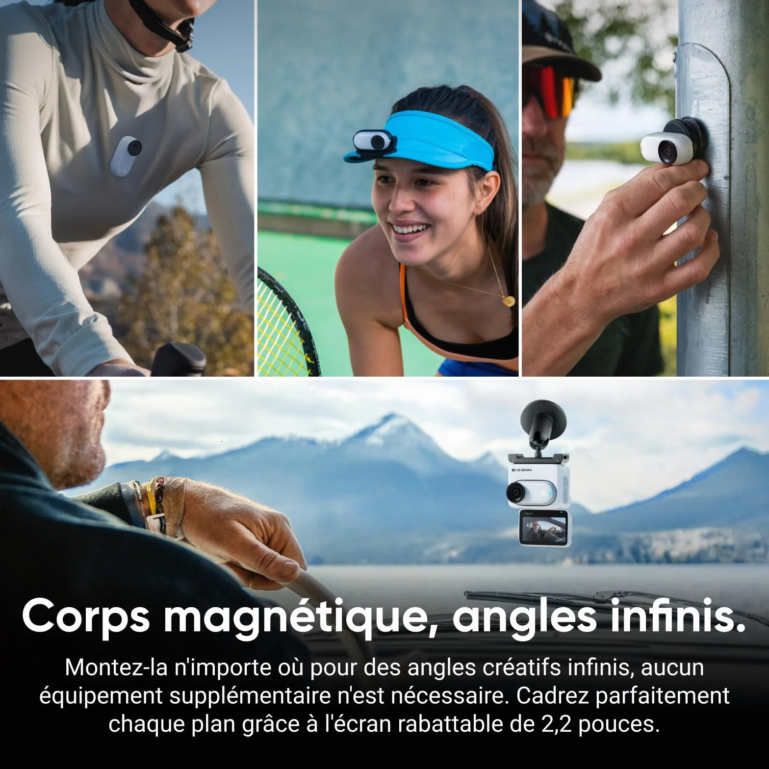 Insta360 GO 3S Noir Minuit 128GB Caméra de Vlog 4K POV Mains Libres Stabilisation 140 Min Autonomie Étanche 10m Édition IA