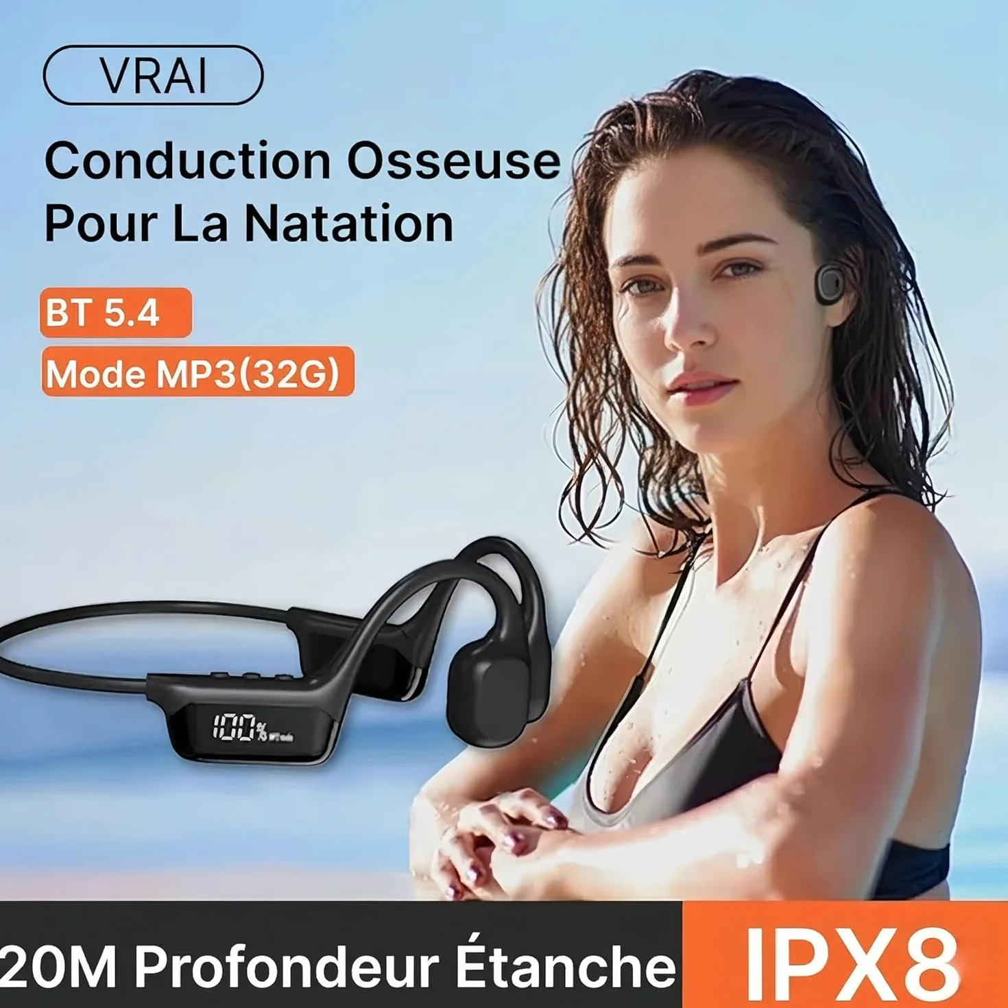 Cranovib V2 Écouteur Natation