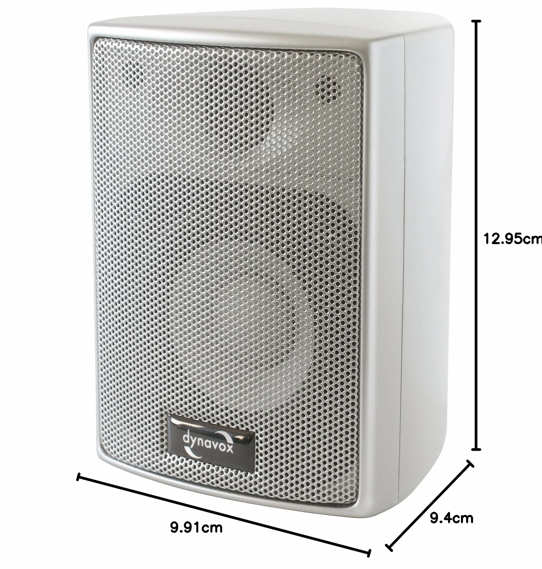 Dynavox AS-301 Enceintes Satellites, Paire compacte pour Home Cinéma, Fixation Murale, Argenté