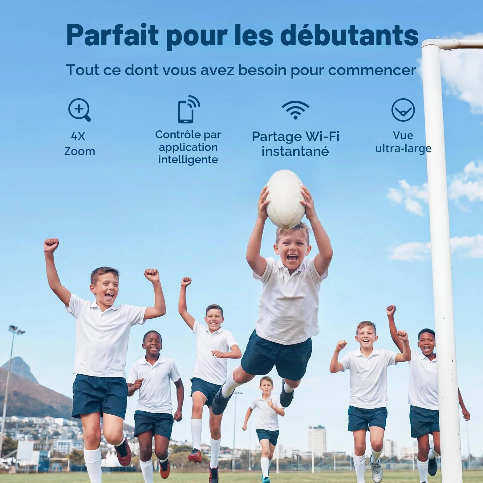 AKASO EK7000 Caméra Sport 4K 30fps 20MP WiFi Étanche 30M Stabilisation Grand Angle 170° Télécommande 2.4G