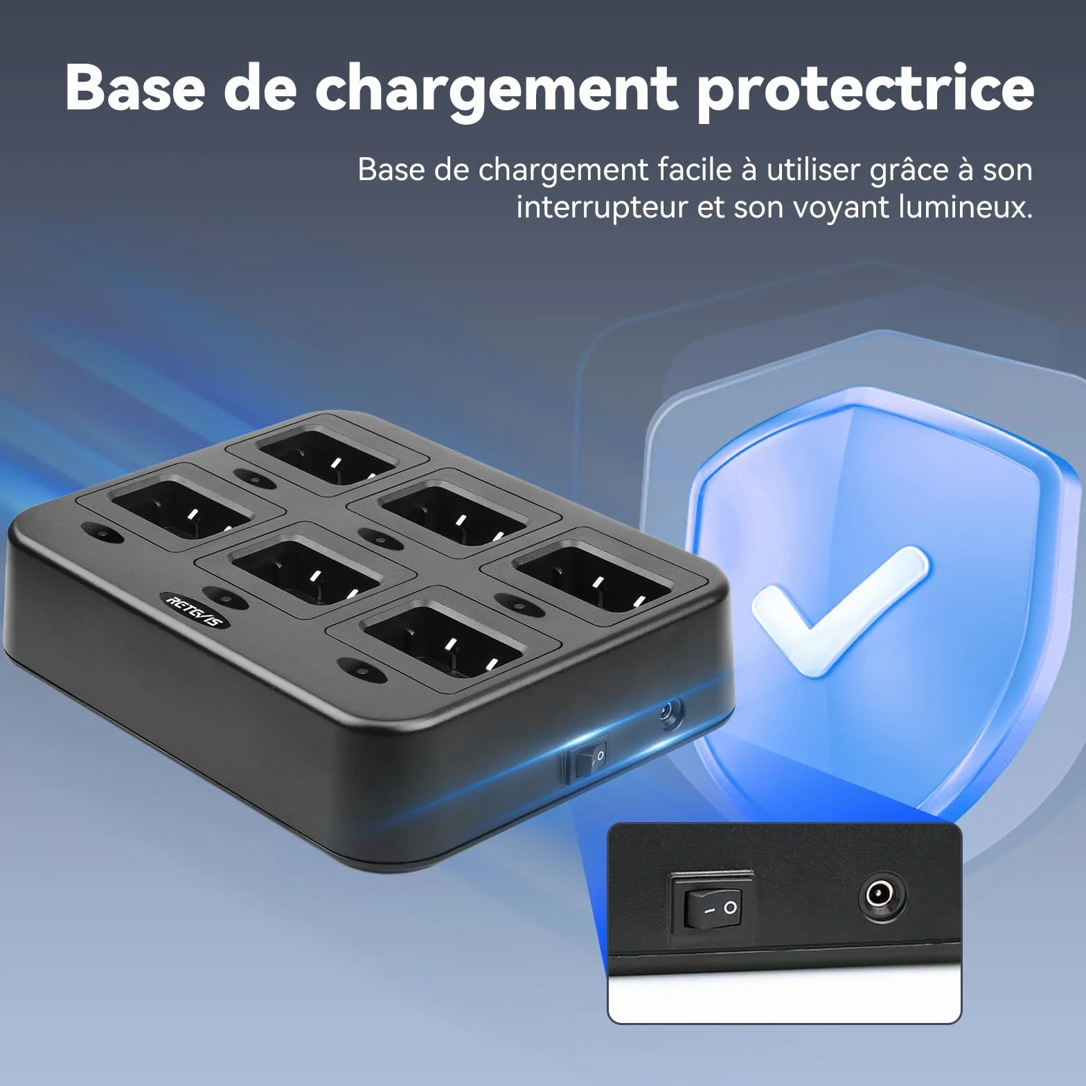 Retevis RT27 Talkie Walkies Professionnel, Longue Portée Rechargeable RMR 446 sans Licence, Radio Bidirectionnelle (6 Pièces)