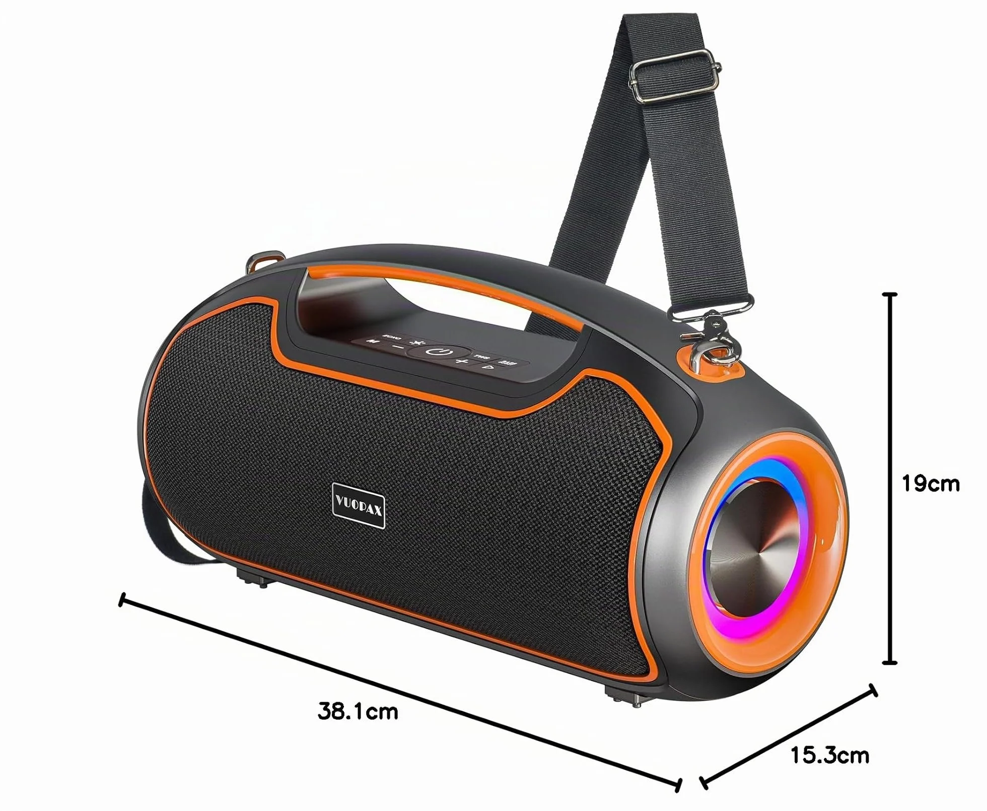Enceinte Bluetooth Portable 200W crête 2 Subwoofers Basses Renforcées DSP TWS Autonomie 24h IP65 Étanche Extérieur