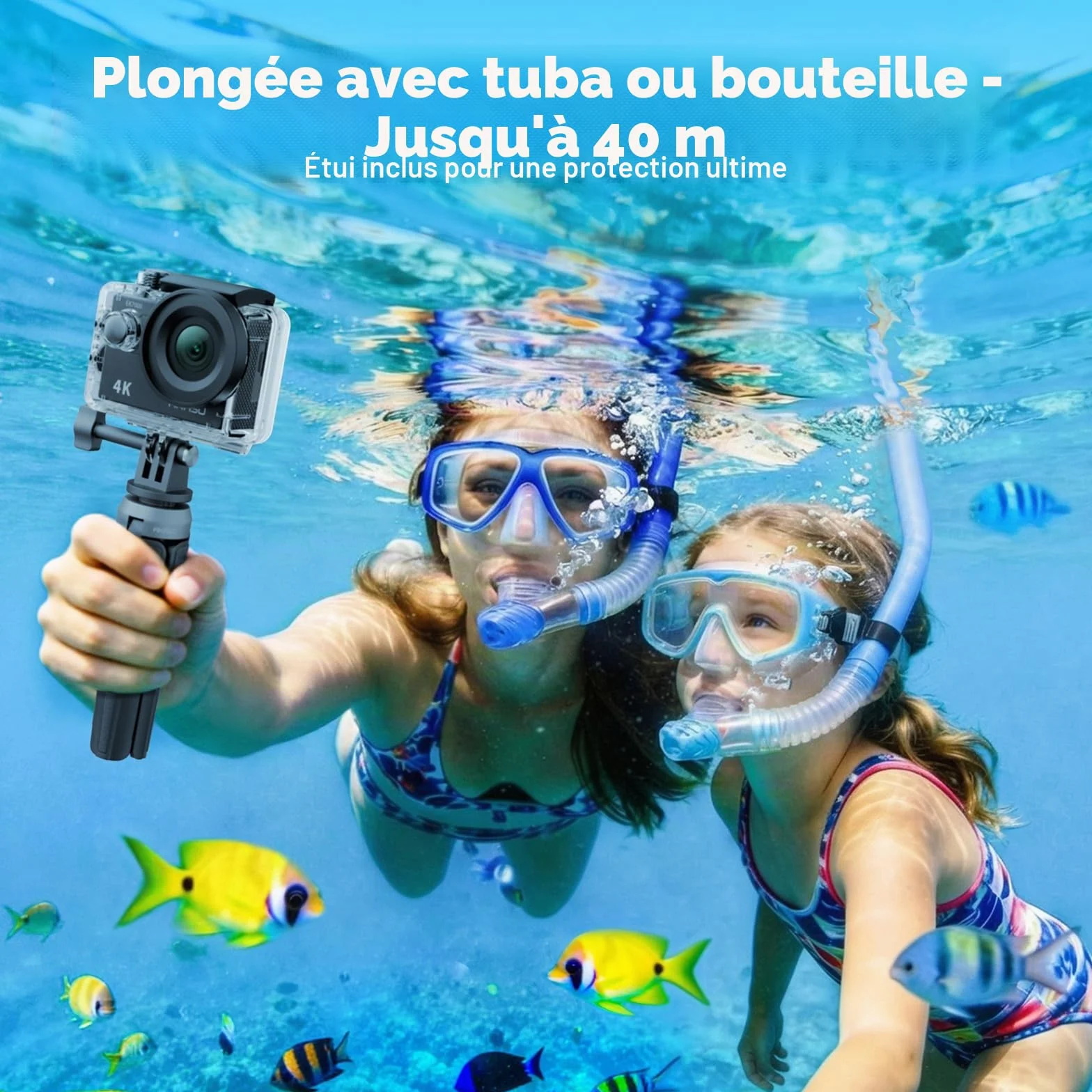 AKASO EK7000 Caméra Sport 4K 30fps 20MP WiFi Étanche 30M Stabilisation Grand Angle 170° Télécommande 2.4G