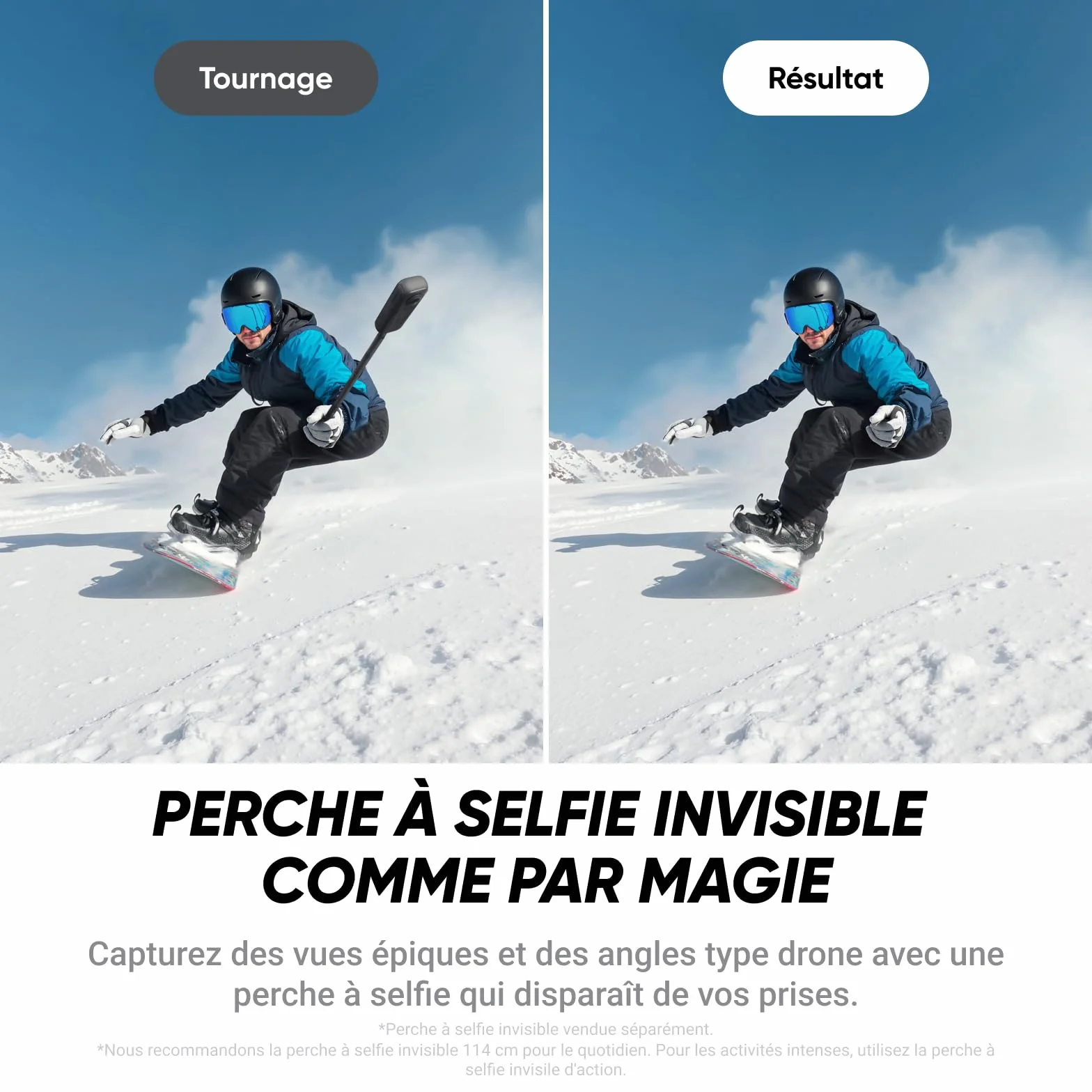 Insta360 X4 Air Pack démarrage Noir Graphite Caméra 360 8K étanche légère 165g Perche Selfie Invisible objectifs remplaçables Pare-Vent dashcam Moto