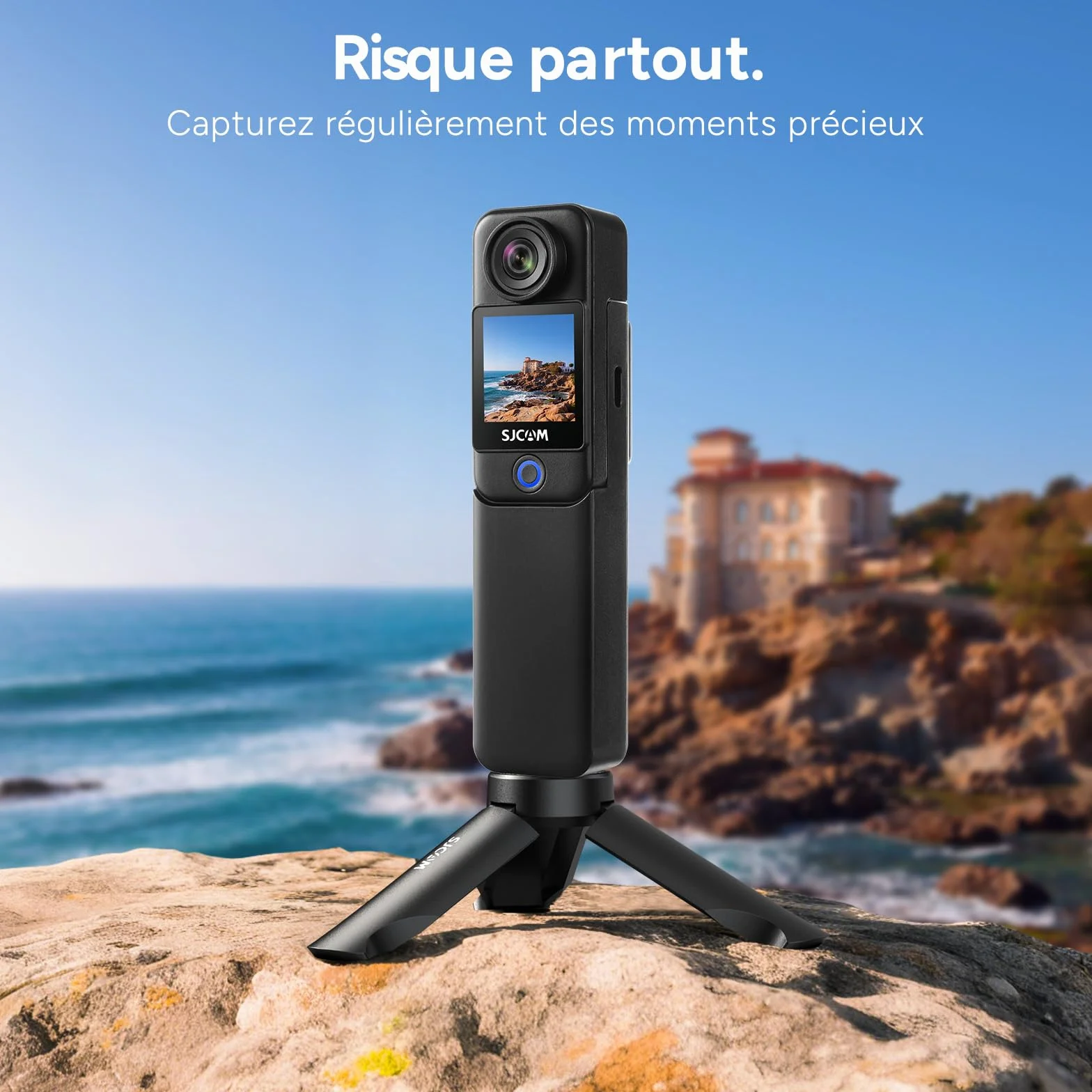 SJCAM C300 Caméra Sport 4K 64G Noir Double Écran Tactile Stabilisation 6 Axes 460 Min Autonomie