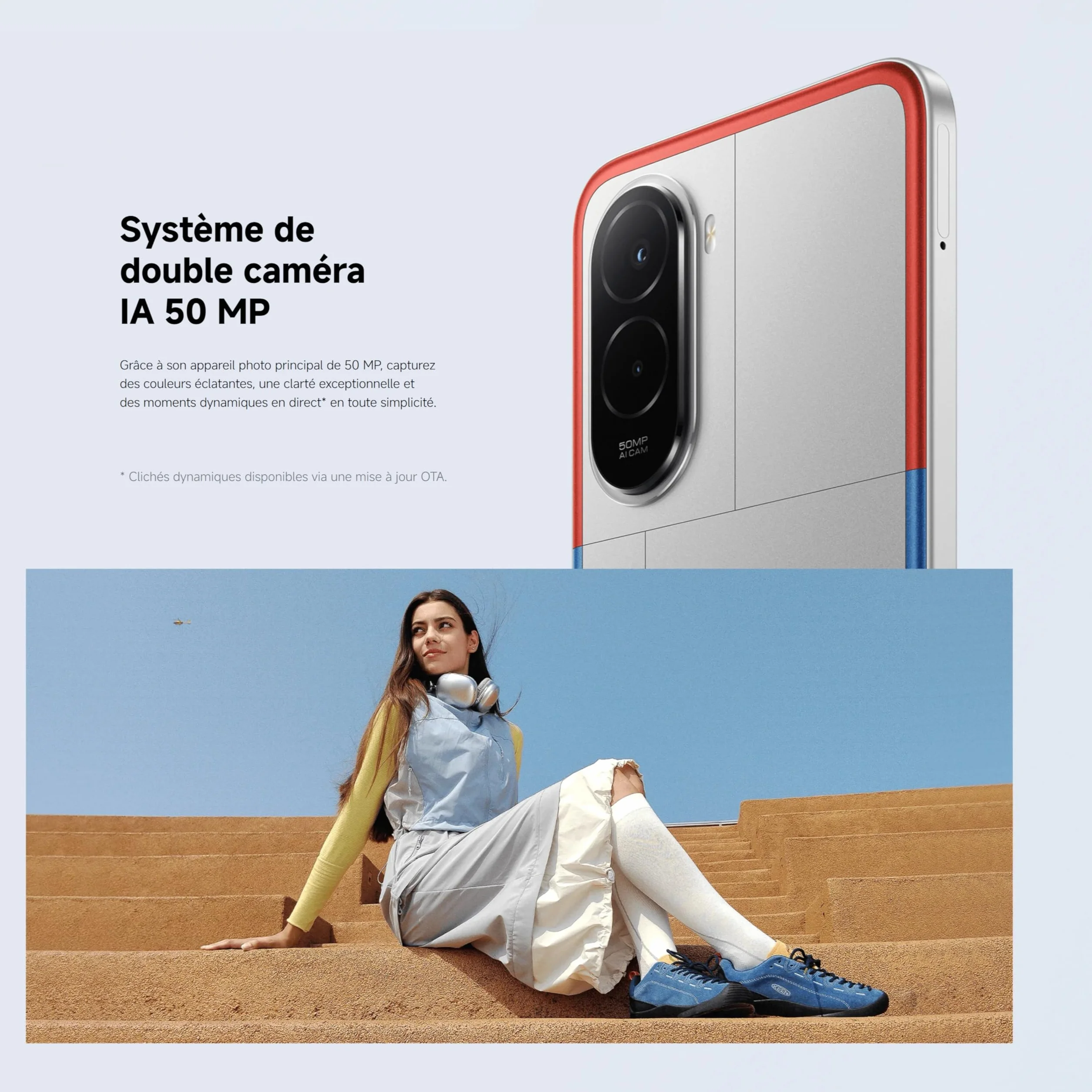 XIAOMI POCO M7 Smartphone 8+256 Go 6,9 Pouces FHD+ 144 Hz Snapdragon 685 Double caméra AI 50 MP 7000 mAh Argent