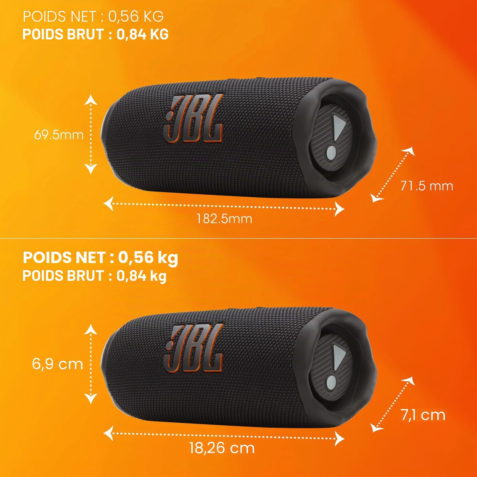 JBL Flip 7 Enceinte Bluetooth Portable sans Fil IP68 16 Heures Autonomie Bleu