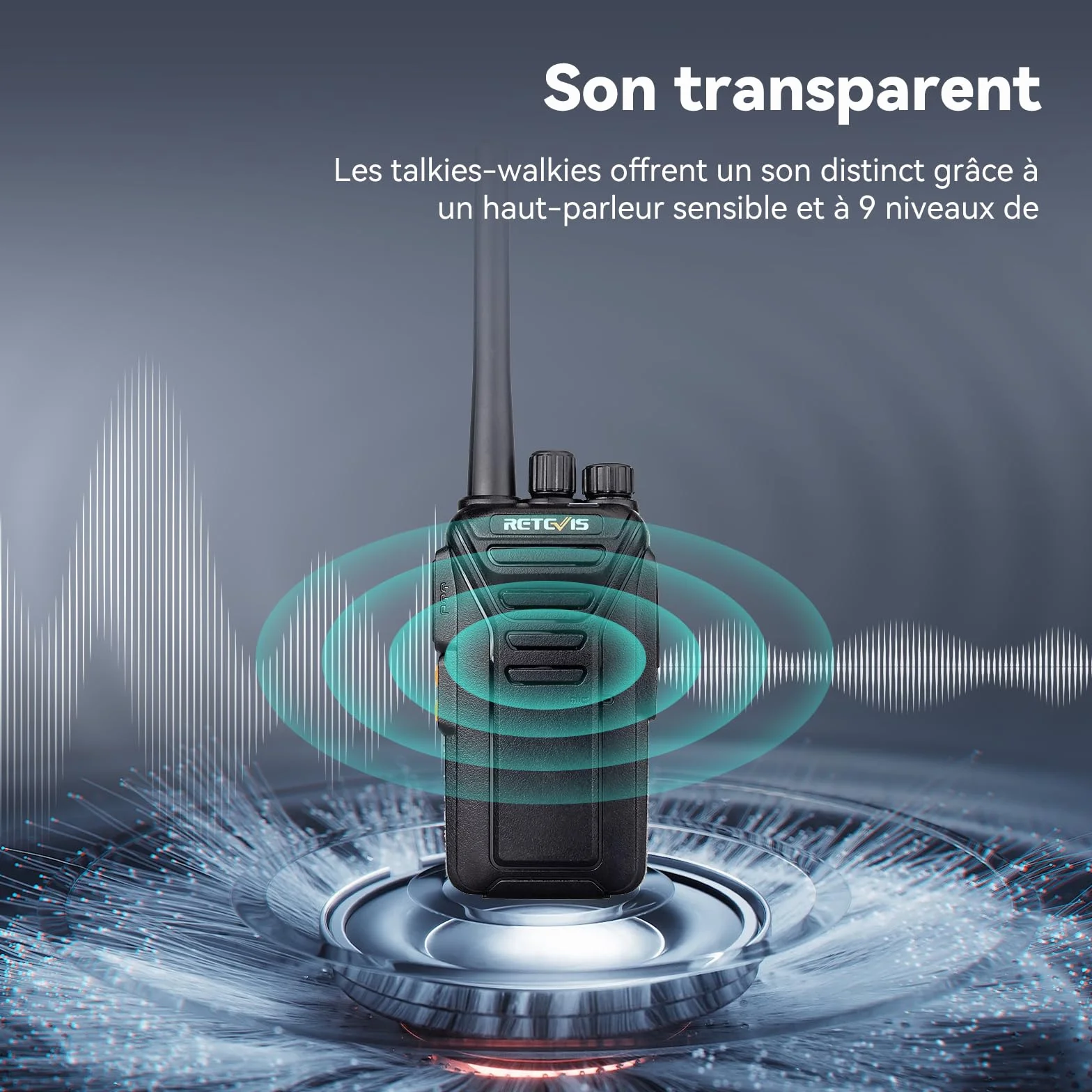 Retevis RT27 Talkie Walkies Professionnel, Longue Portée Rechargeable RMR 446 sans Licence, Radio Bidirectionnelle (6 Pièces)