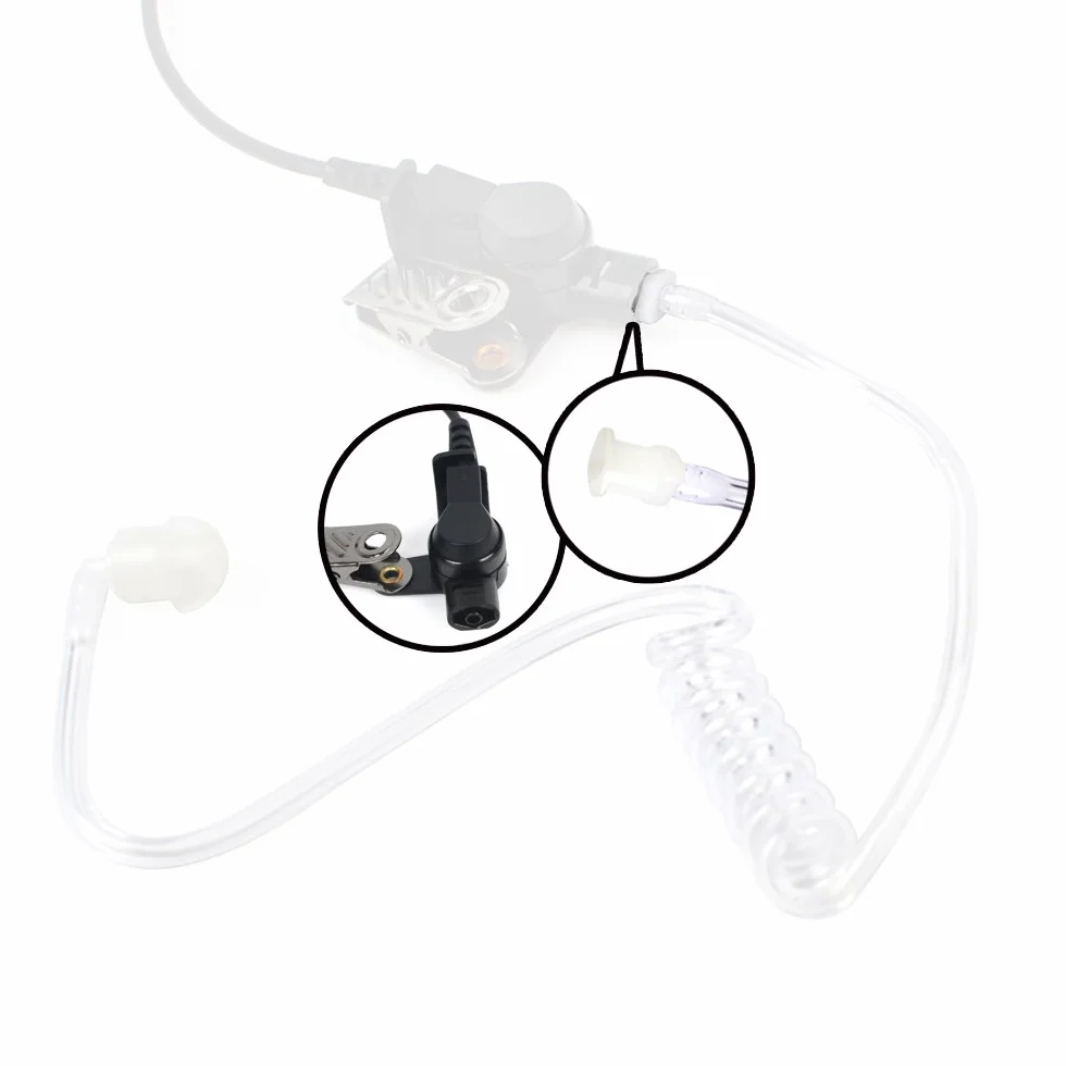Motorola Kenwood Baofeng Tube d'air Acoustique Secret de Remplacement Compatible Oreillettes Sécurité Talkie-walkie (10 pièces, Transparent)