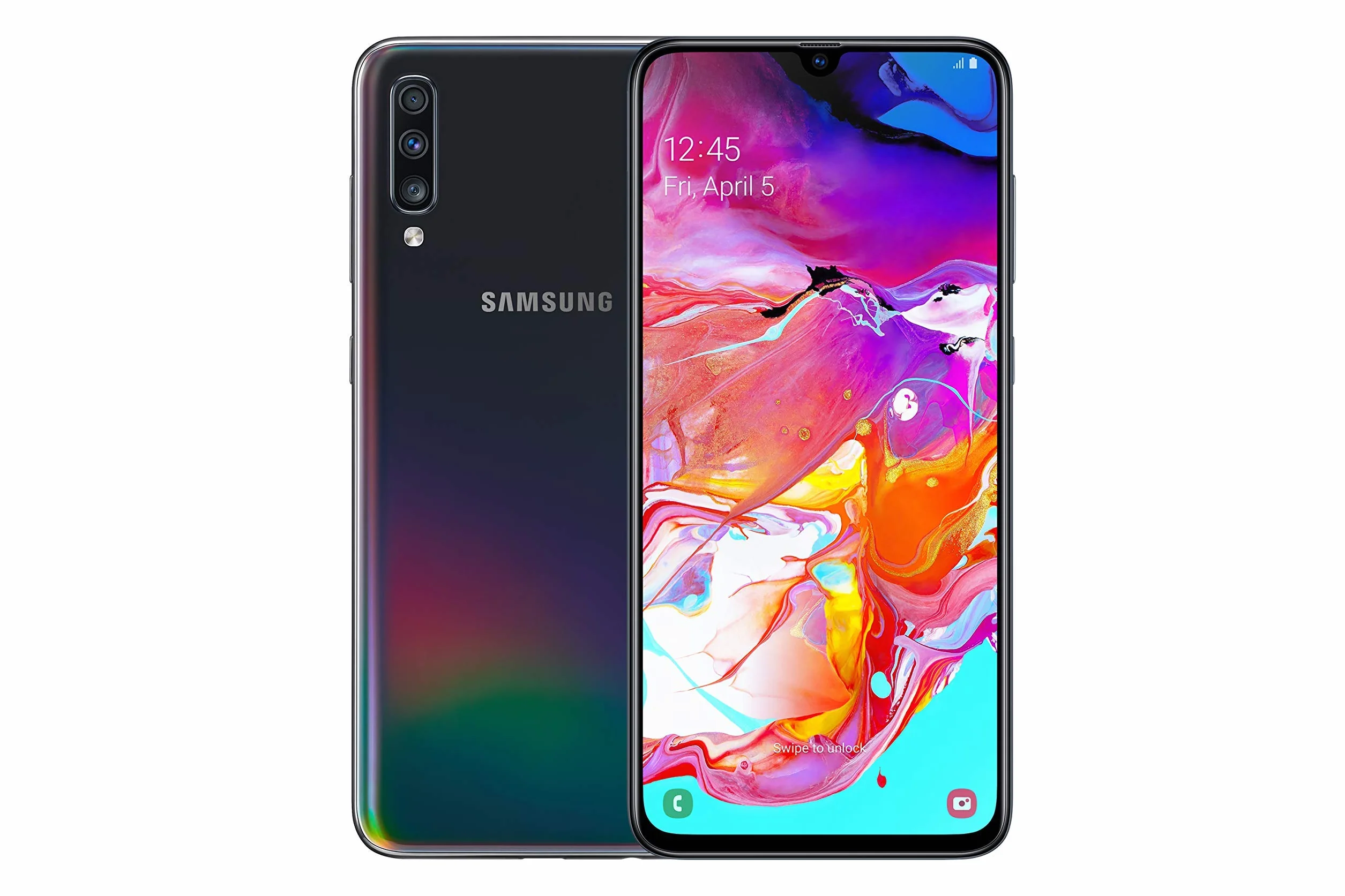 Samsung Galaxy A70 Smartphone 6,7 pouces 6 Go RAM 128 Go double SIM noir reconditionné