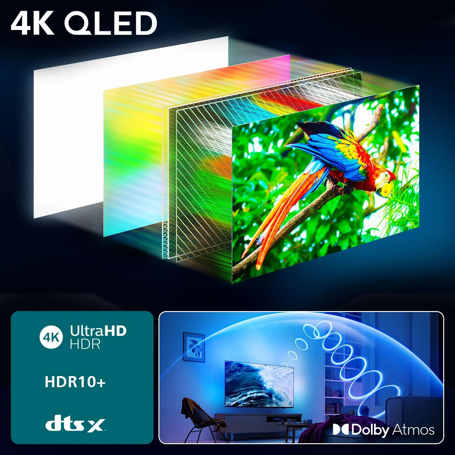 Philips Ambilight 43PUS8500 4K LED Smart TV 43 Pouces Pixel Precise Ultra HD Titan OS Dolby Atmos