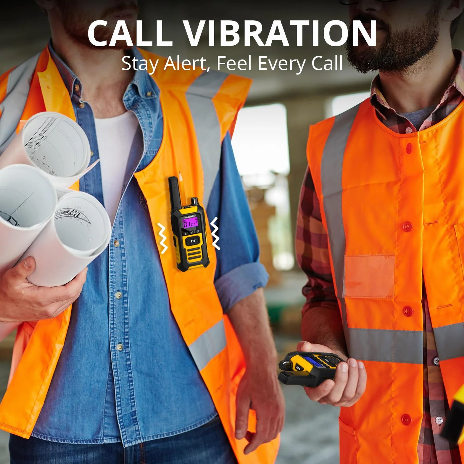 Radioddity HD-1 Talkie-Walkie IP67 étanche PMR Robustes Longue portée 4 pièces