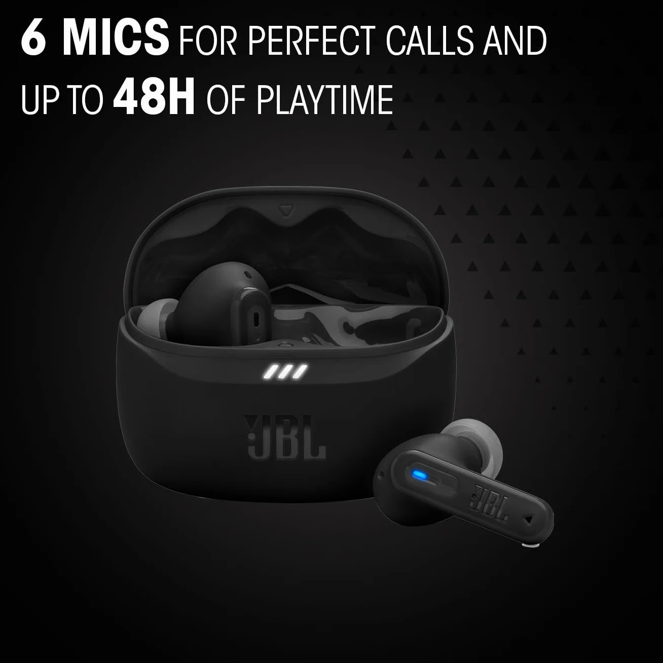 JBL Tune Beam 2 Écouteurs sans Fil Bluetooth Réduction de Bruit 48 Heures Autonomie IP54 Noir