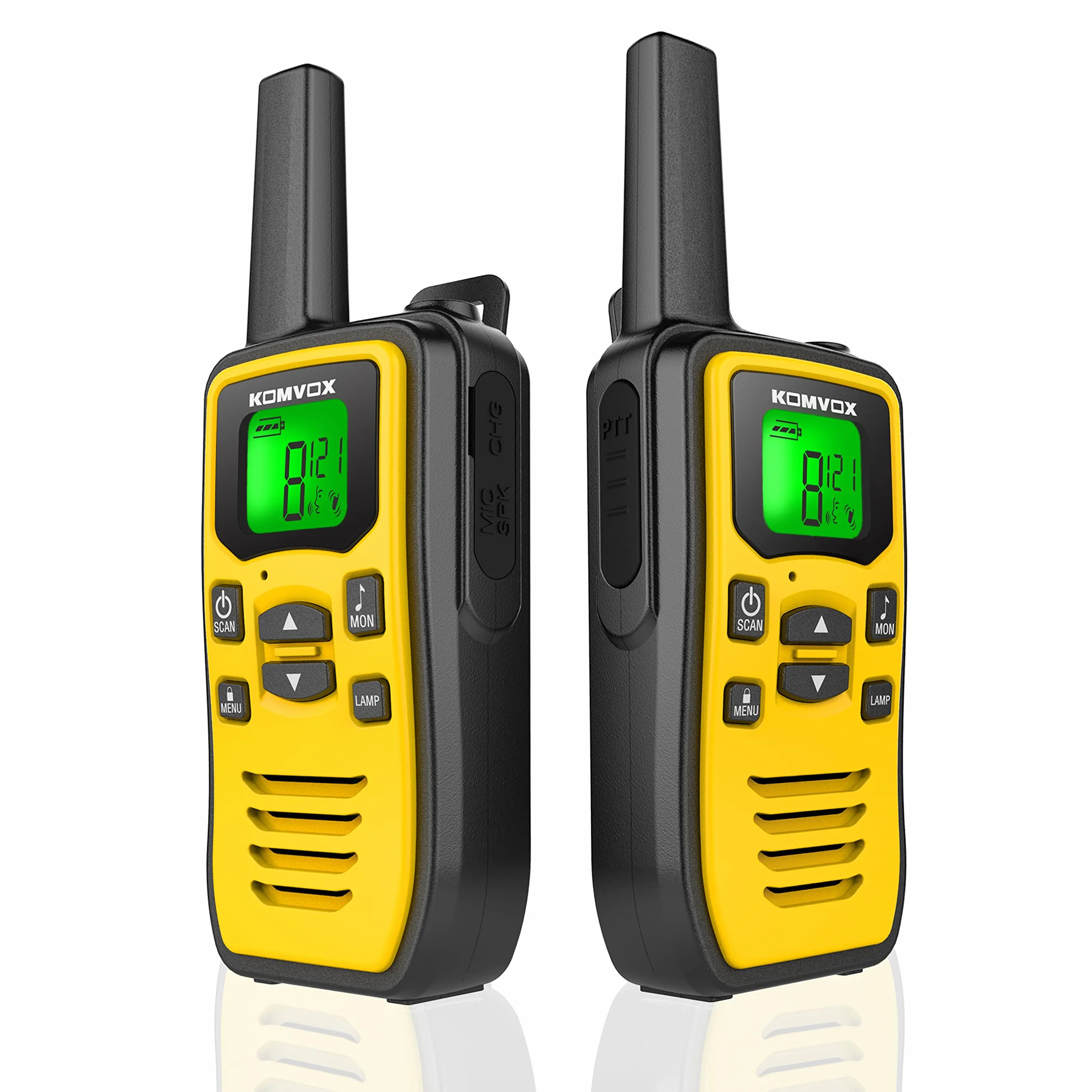 Talkie Walkie Professionnel Longue Portée 16 Canaux Rechargeable USB VOX LED